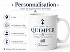 Mug Bretagne personnalisé avec ville – Coordonnées GPS et prénom