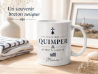 Mug Bretagne personnalisé avec ville – Coordonnées GPS et prénom