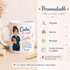 Mug cadre de santé personnalisé – Cadeau équipe avec prénom