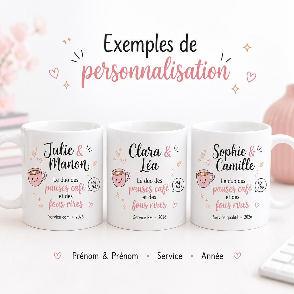 Mug collègue fous rires personnalisé – Cadeau drôle de bureau