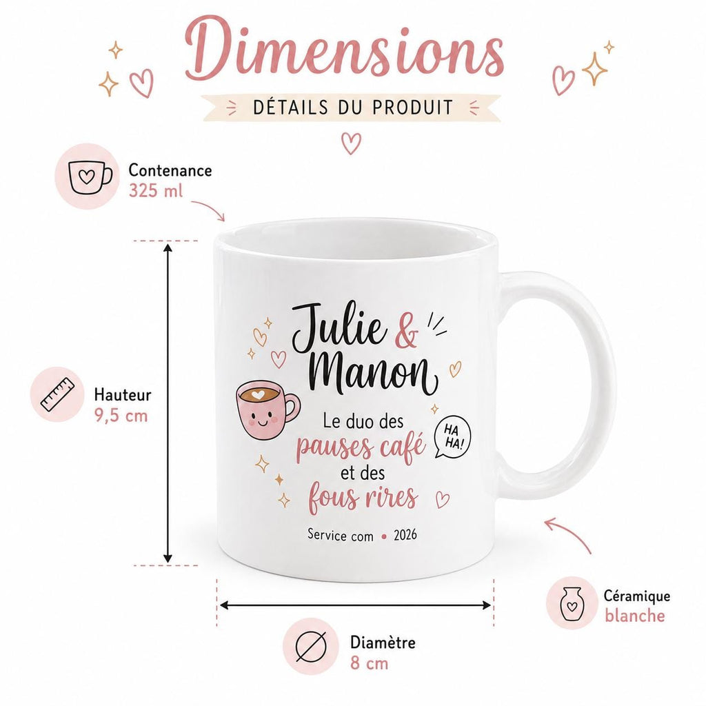 Mug collègue fous rires personnalisé – Cadeau drôle de bureau