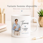Mug collègue personnalisé avec prénom – Cadeau bureau femme