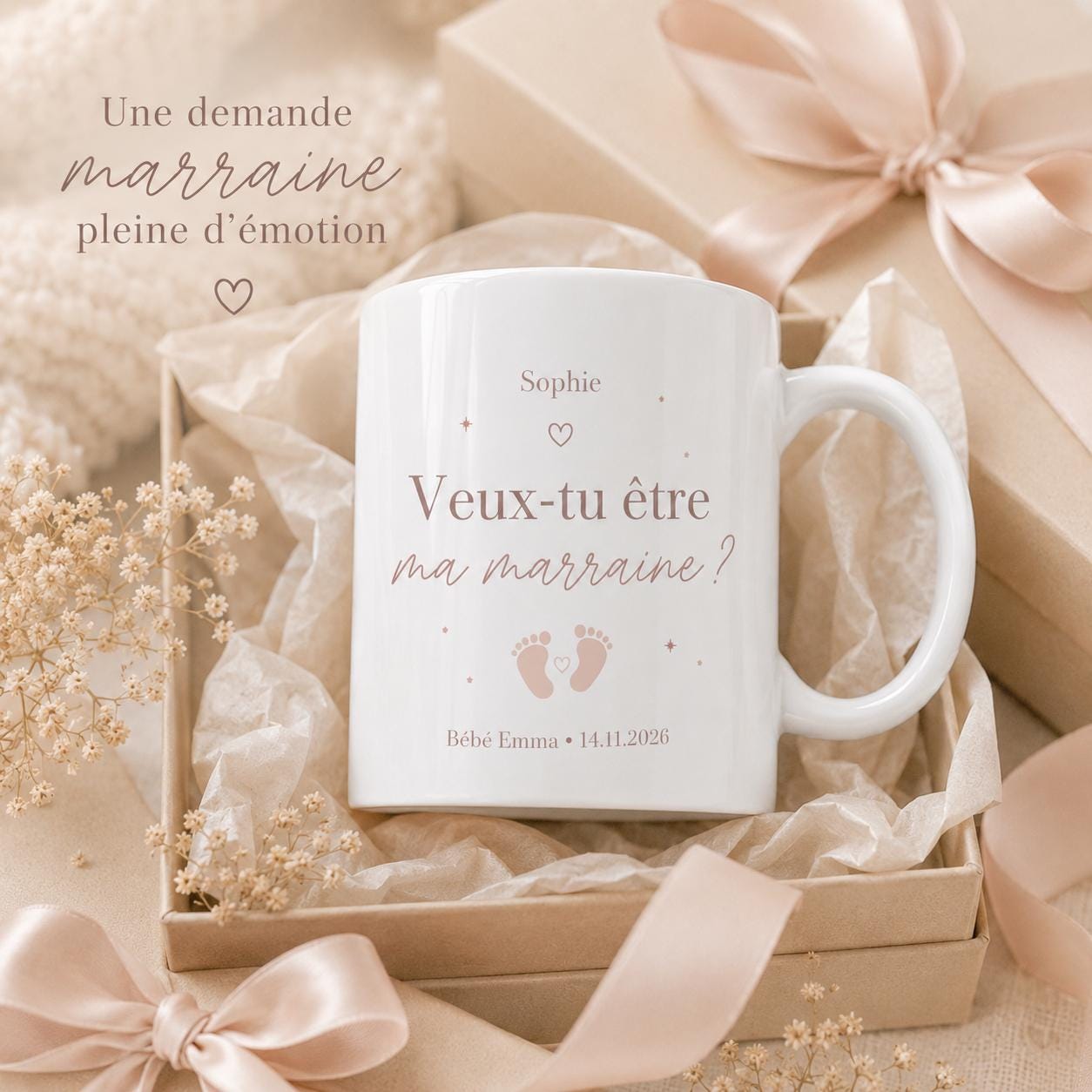 Mug demande marraine personnalisé – Veux-tu être ma marraine ?