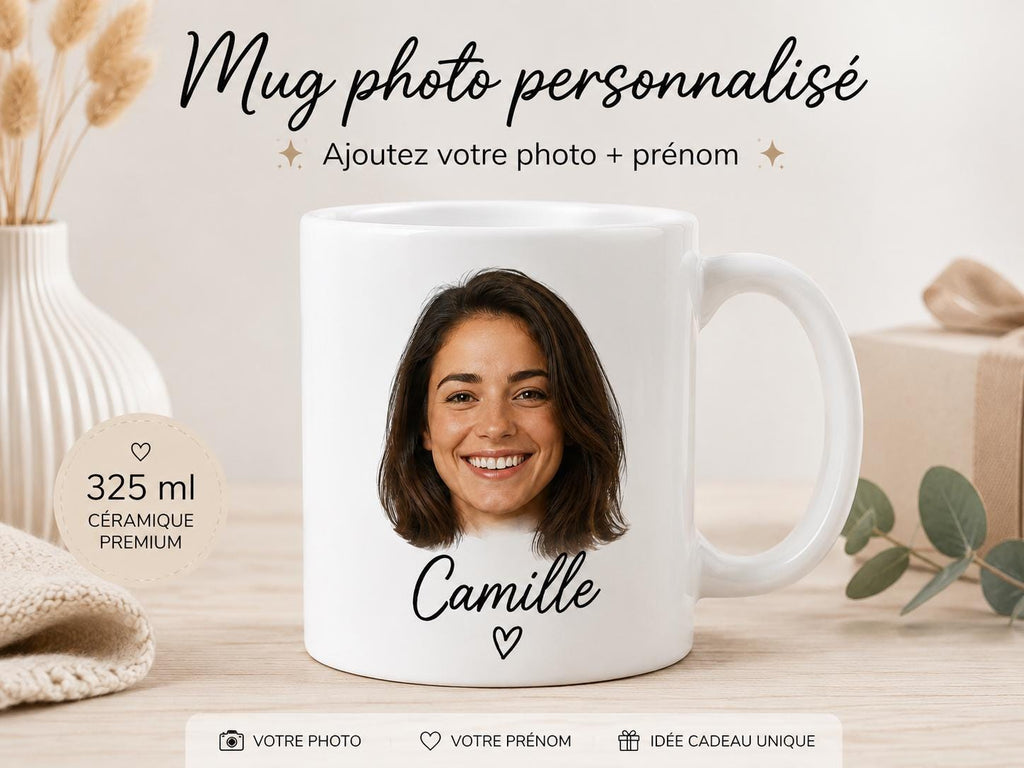 tasse personnalisée photo tête