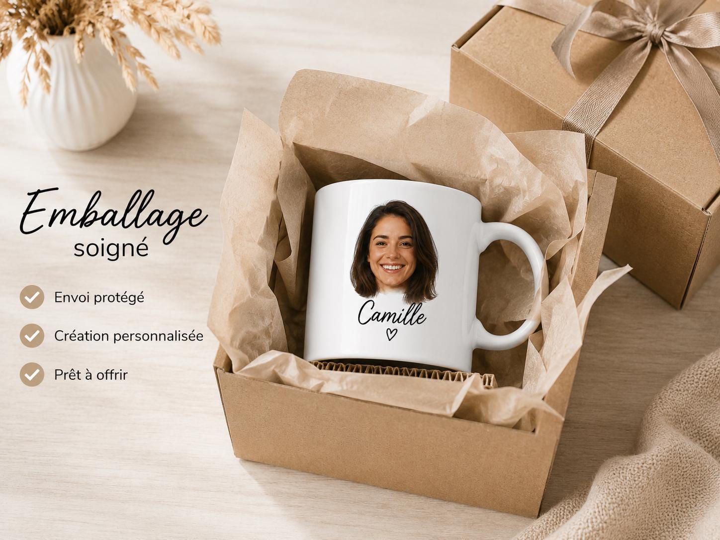 tasse personnalisée photo tête