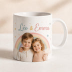 Mug personnalisé enfants avec photo et prénom(s), tasse enfant personnalisée, cadeau enfant