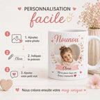 Mug nounou personnalisé avec photo et prénom – Tasse en céramique 325 ml