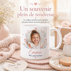 Mug personnalisé photo enfant, prénom et texte – Tasse cadeau famille, maman, papa, mamie ou papi