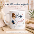 Mug kiné personnalisé avec avatar et prénom – Cadeau kinésithérapeute, collègue ou diplômé