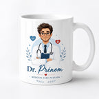 Mug médecin personnalisé avec avatar et prénom – Cadeau docteur, collègue ou diplômé