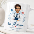 Mug médecin personnalisé avec avatar et prénom – Cadeau docteur, collègue ou diplômé
