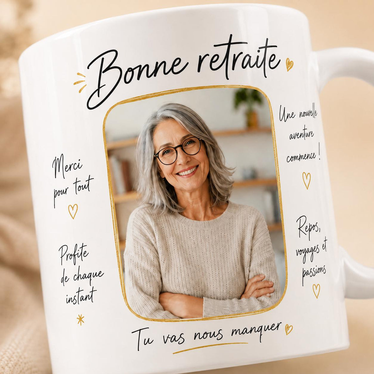 Mug retraite personnalisé avec photo – Messages de toute l’équipe