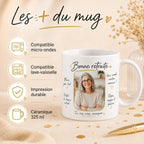 Mug retraite personnalisé avec photo – Messages de toute l’équipe