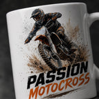 Mug motocross personnalisé – Prénom, numéro et couleur de tenue