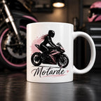 Mug motarde personnalisé avec prénom – Tasse moto et avatar