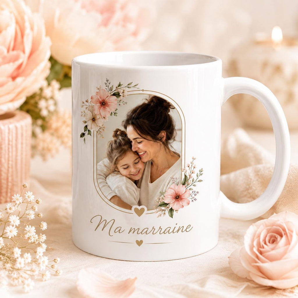 Mug marraine personnalisé avec photo – Cadeau du filleul