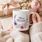 Mug merci marraine personnalisé – Cadeau avec prénom de l’enfant