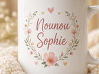 Mug nounou personnalisé avec prénom – Tasse cadeau assistante maternelle