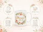 Mug marraine personnalisé avec prénom – Cadeau marraine fleuri