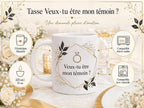 Mug témoin de mariage personnalisé, cadeau demande témoin, tasse prénom future mariée ou marié, souvenir cérémonie