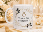 Mug témoin de mariage personnalisé, cadeau demande témoin, tasse prénom future mariée ou marié, souvenir cérémonie