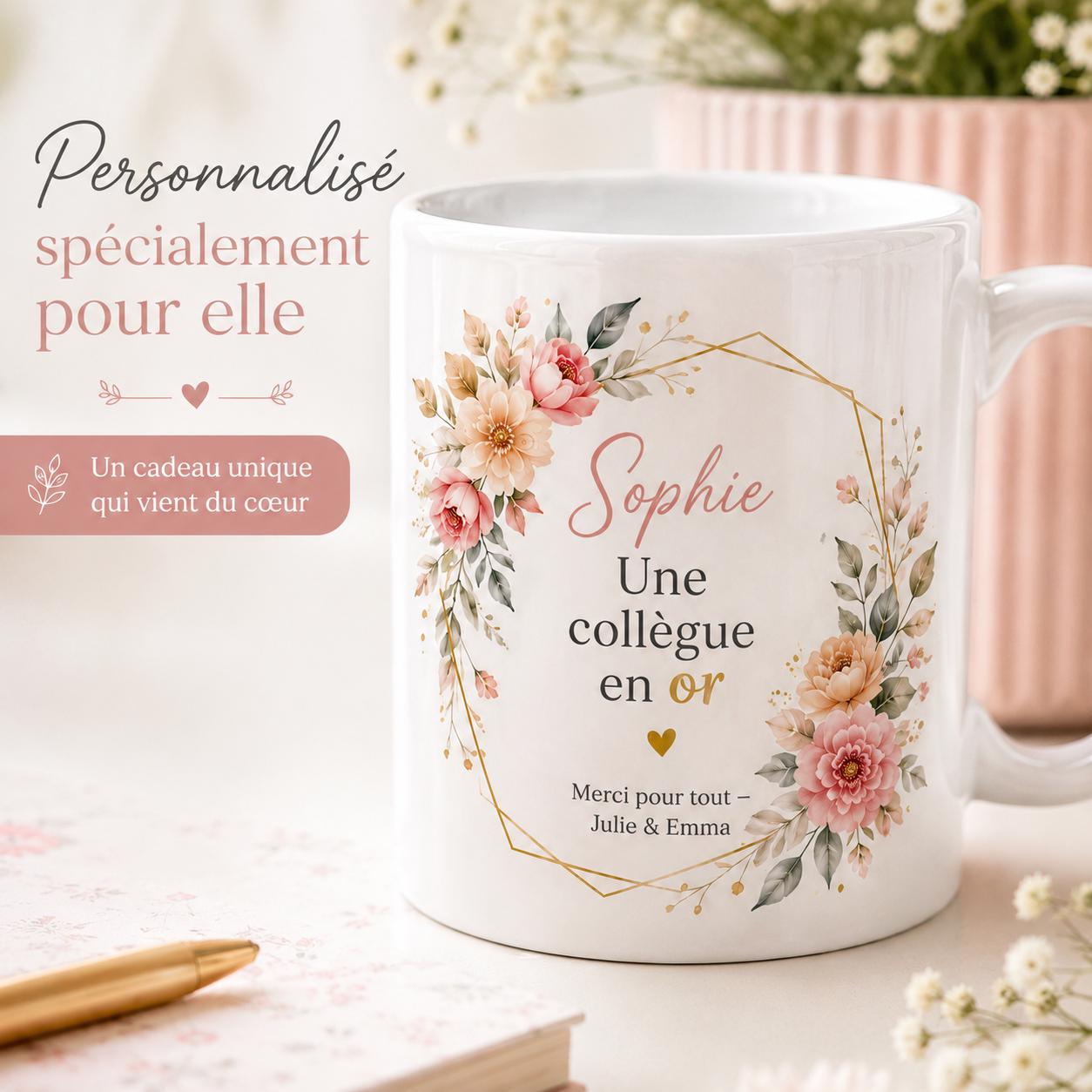 Mug collègue compatible avec le lave-vaisselle et le micro-ondes.