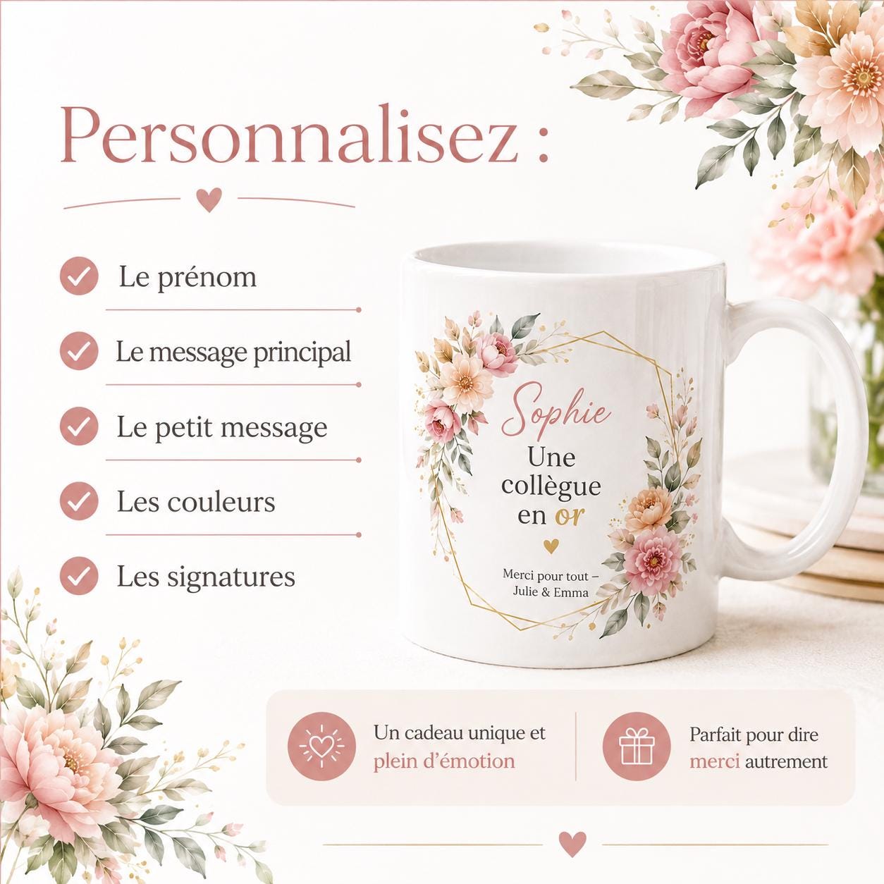 Mug personnalisé et imprimé avec soin dans un atelier français.