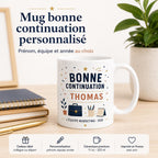 Mug départ collègue personnalisé, cadeau collègue humour ou merci, tasse prénom pour pot de départ et changement de travail