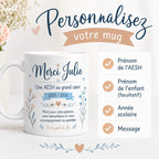 Mug AESH personnalisé avec prénom – Cadeau fin d’année scolaire