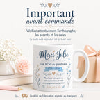 Mug AESH personnalisé avec prénom – Cadeau fin d’année scolaire