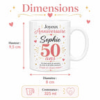 Mug anniversaire personnalisé âge 30 40 50 60 70 80 90 ans, tasse avec prénom, cadeau anniversaire original
