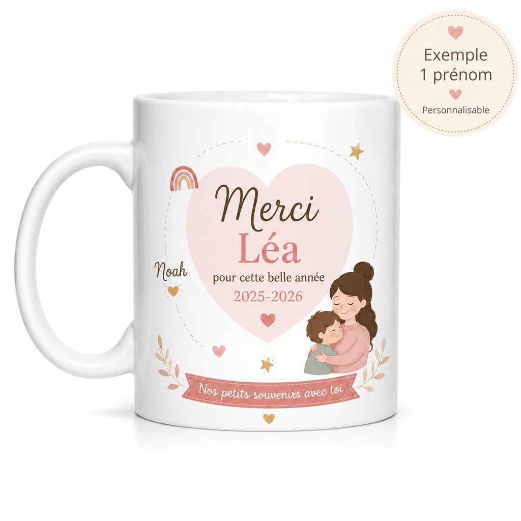 Mug assistante maternelle personnalisé – Cadeau avec prénoms des enfants