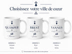 Mug Bretagne personnalisé avec ville – Coordonnées GPS et prénom