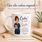 Mug cadre de santé personnalisé – Cadeau équipe avec prénom