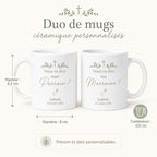 Duo Mug Demande Parrain Marraine Personnalisé, Veux-tu Être Mon Parrain Ma Marraine, Cadeau Baptême