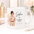 Mug collègue personnalisé avec prénom – Cadeau bureau femme