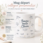 Mug départ collègue personnalisé – Messages et signatures de l’équipe