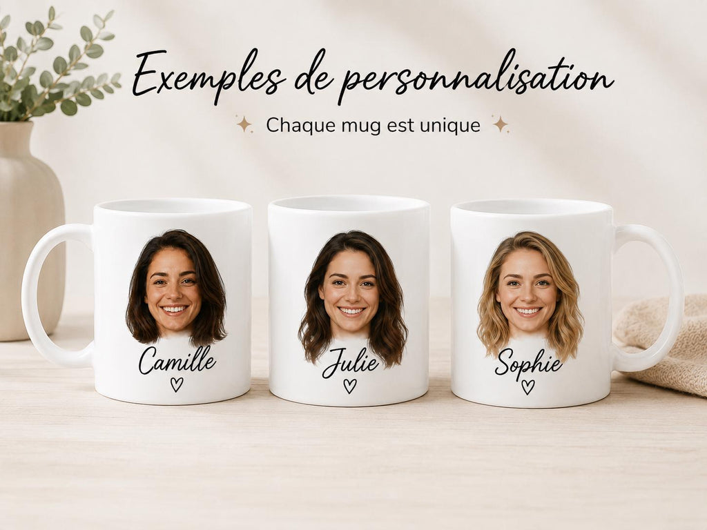 tasse personnalisée photo tête