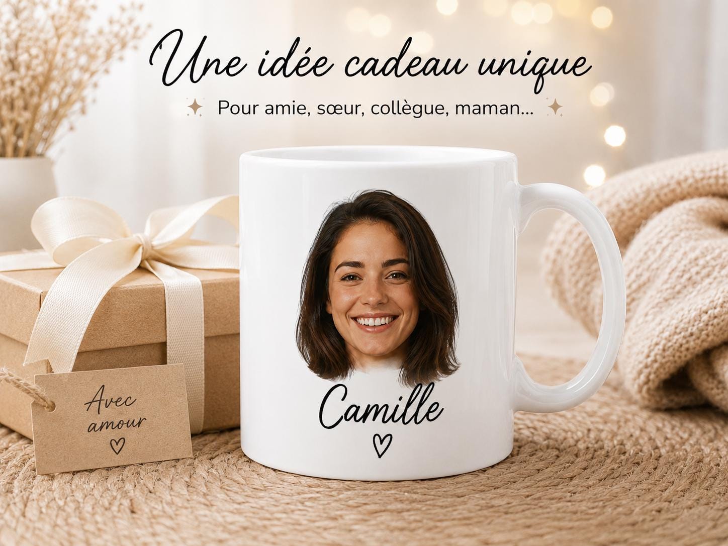tasse personnalisée photo tête