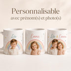 Mug personnalisé enfants avec photo et prénom(s), tasse enfant personnalisée, cadeau enfant