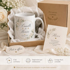 Mug personnalisé mariage avec deux prénoms et date, tasse couple en céramique, cadeau mariage, souvenir romantique