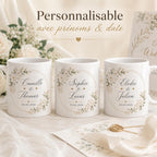 Mug personnalisé mariage avec deux prénoms et date, tasse couple en céramique, cadeau mariage, souvenir romantique