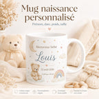 Mug Naissance Personnalisé Bébé avec Prénom, Date, Poids et Taille – Cadeau Naissance Original – Tasse Souvenir Bébé