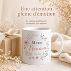 Mug nounou personnalisé avec dates de garde – Souvenir fin de contrat