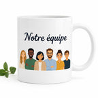 Mug équipe de travail personnalisé – Avatars, prénoms et message