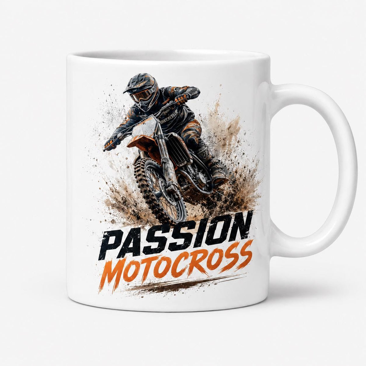 Mug motocross personnalisé – Prénom, numéro et couleur de tenue