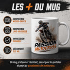 Mug motocross personnalisé – Prénom, numéro et couleur de tenue