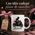 Mug motarde personnalisé avec prénom – Tasse moto et avatar