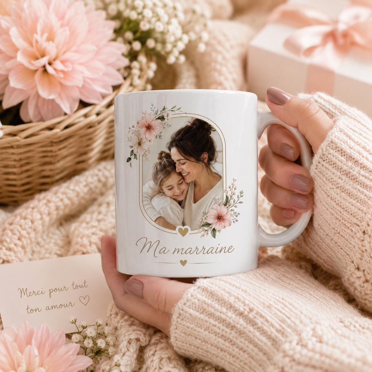 Mug marraine personnalisé avec photo – Cadeau du filleul