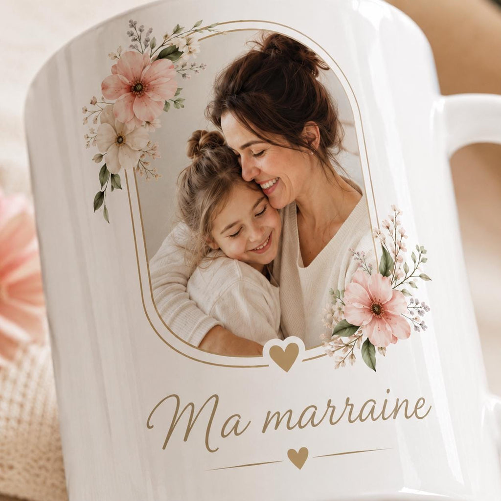 Mug marraine personnalisé avec photo – Cadeau du filleul